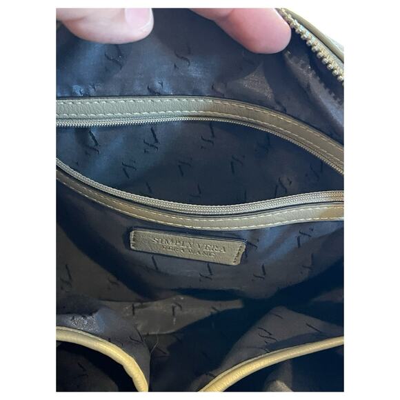 ~SIMPLY VERA VERA WANG~LOGO~PU~TAUPE~ZIP CLOSURE~SHOULDER HOBO BAG PURSE - Picture 10 of 12